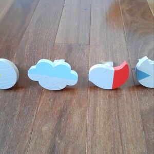 NEW set of 4 coat hooks in wood